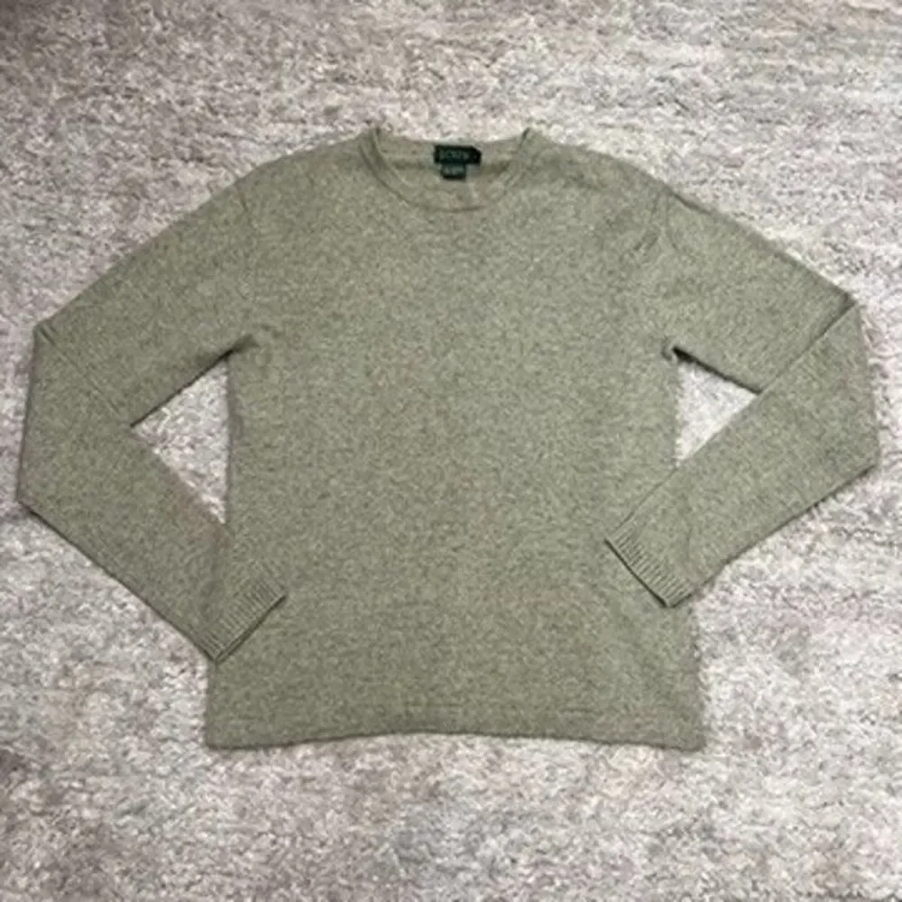 Vintage J.Crew Long Sleeve Sage Green Cashmere Crew Neck Sweater Mens Size S